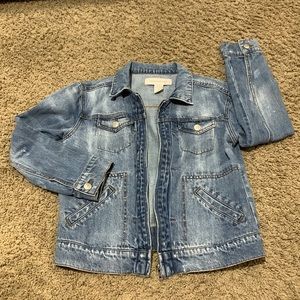 Treasure & Bond Girls sz L denim zip up jean jacket